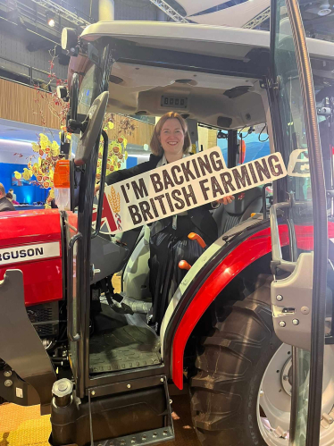 Rebecca celebrating British Farming